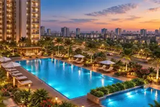 Swimming Pool With Deck at Dhanani Shree Krishna