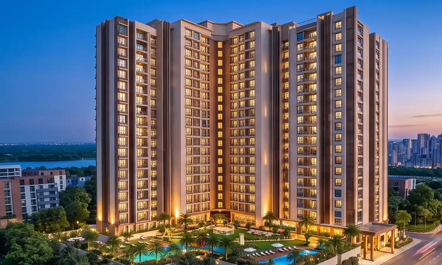 Double-Height Clubhouse Lobby & Pool View